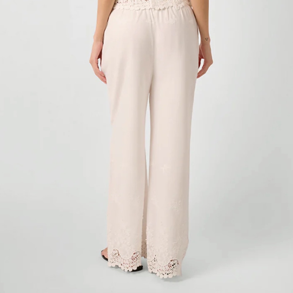 WeWoreWhat brand ivory bottom Lace Trim Pants Sz M like New - Picture 5 of 5
